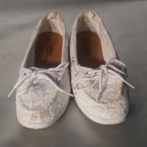 Woman"s White Slip-On Shoes